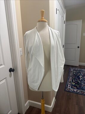 Caslon 💯 cotton white Draped Open-Front Cardigan
